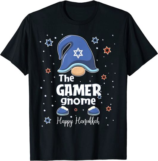 Discover Gamer Gnome Funny Hanukkah Family Matching Gift Pajama T-Shirt