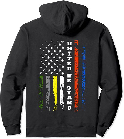 Discover First Responder Thin Line Patriotic American Flag Gift Pullover Hoodie