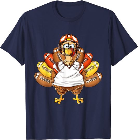 Discover Turkey Football Thanksgiving Thankful T-Shirt