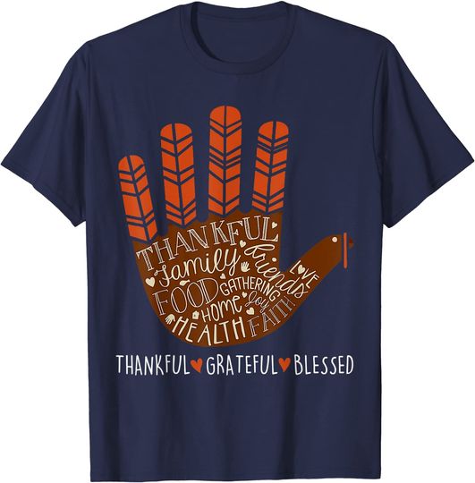 Discover Turkey Hand Print Funny Thanksgiving Day Turkey kids Toddler T-Shirt