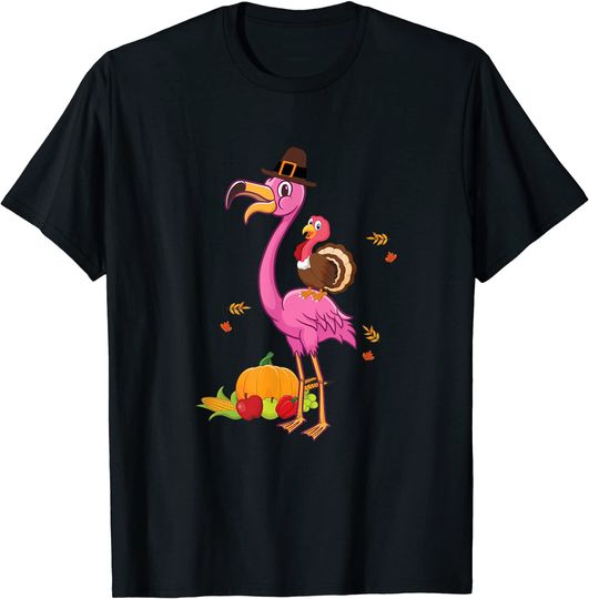 Discover Flamingo Thanksgiving Halloween Gift T-Shirt