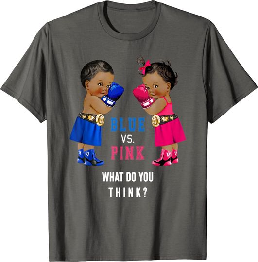 Discover Ethnic Blue vs Pink Boxing Babies Gender Reveal T-Shirts