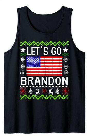 Discover Let's Go Brandon Shirt Ugly Christmas Anti Biden Pro America Tank Top