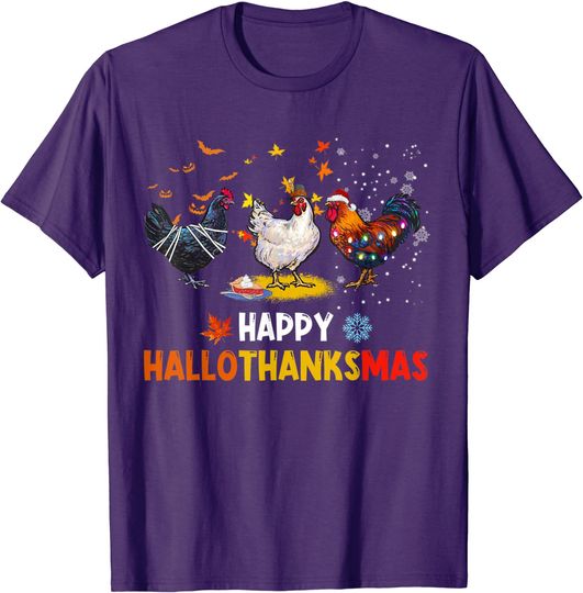 Discover Chicken Halloween Happy HalloThanksMas Autumn Thanksgiving T-Shirt