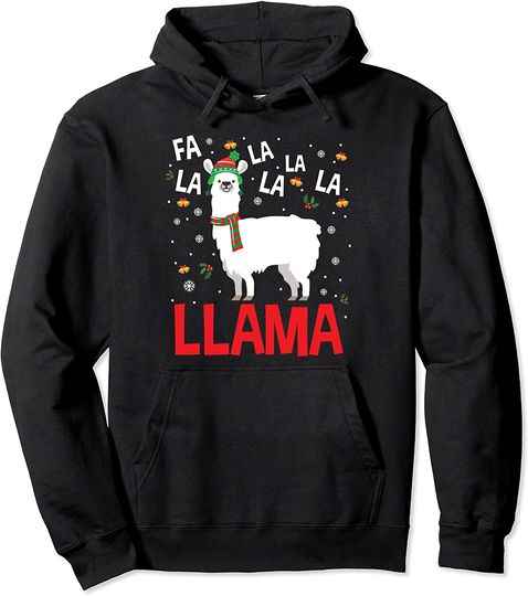 Discover Fa La La Llama Design Cute Christmas Llama Pullover Hoodie