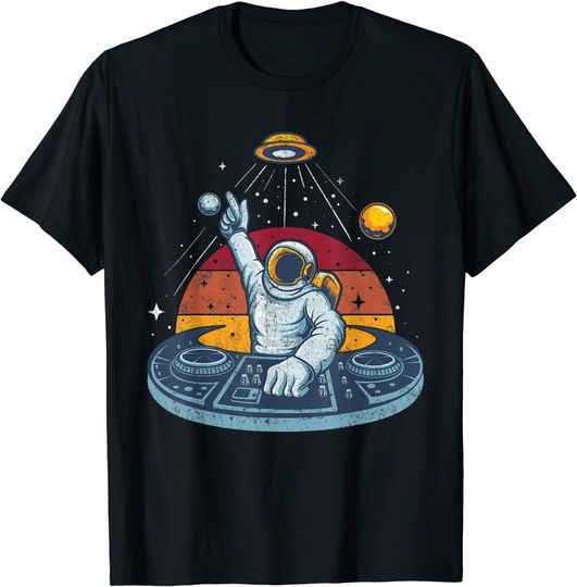 Camiseta T-shirt Astronauta DJ Spaço Planeta Unissexo