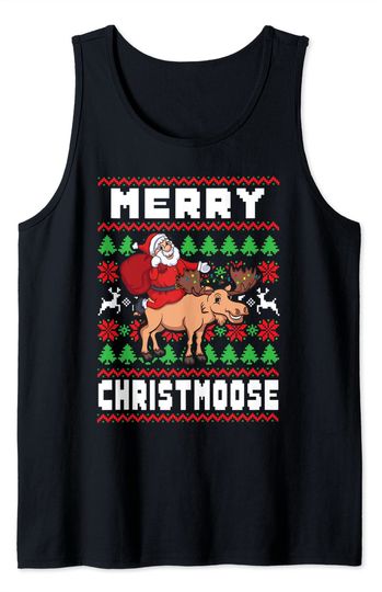 Discover Merry Christmoose Family Christmas Pajamas Moose Tank Top