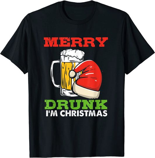Discover Merry Drunk I’m Christmas Xmas Drinking T-Shirt
