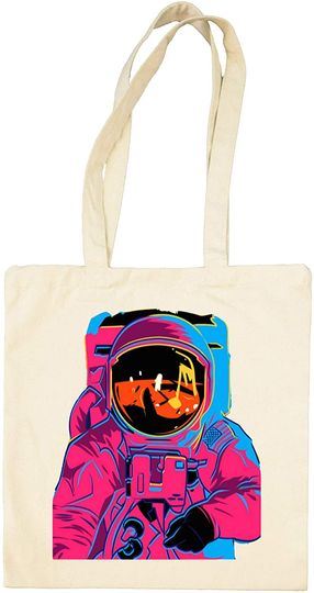 Sacola de Pano Clássica Astronauta Trippy Psychedelic Moon Landing Astronaut