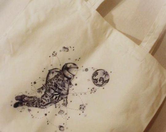 Sacola de Pano Clássica Astronauta Horns Papterie