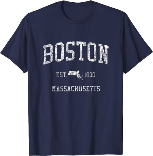 Discover Boston Vintage Sports Design Boston Massachusetts MA T-Shirt