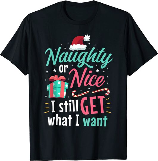 Discover Naughty or Nice List Christmas Stocking Stuffer T-Shirt