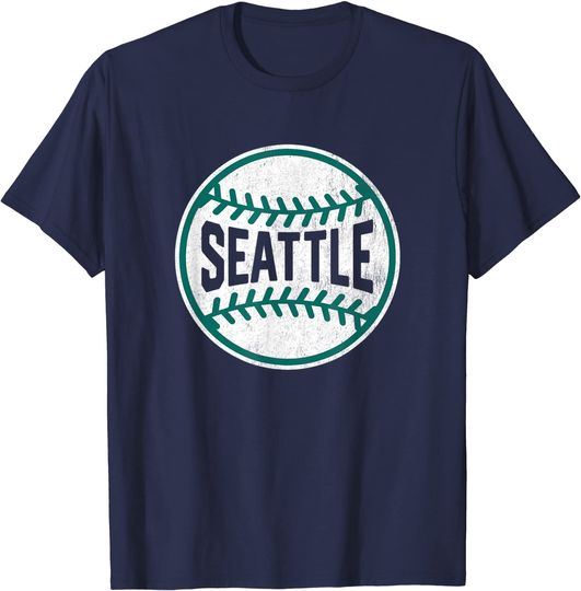 Discover Vintage Seattle Baseball Stitches T-Shirt
