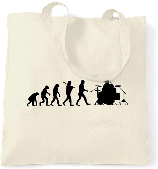 Sacola de Pano Cru Tote Bag Evolução de Baterista