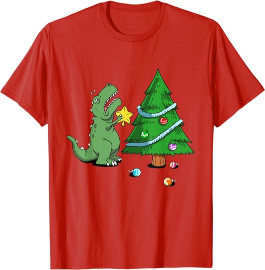 Discover Struggle Is Real Dinosaur Christmas Tree Star T-Shirt