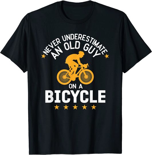 Discover Mens Never Underestimate an Old Guy on a Bicycle T-Shirt