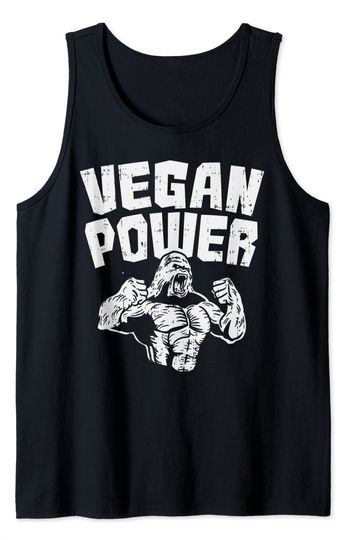 Discover Vegan Power Gorilla Weight Lifting Gym Raw Food Muscle Tank Top