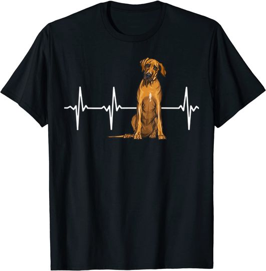 Discover Rhodesian Ridgeback Heartbeat Dog Lover T-Shirt