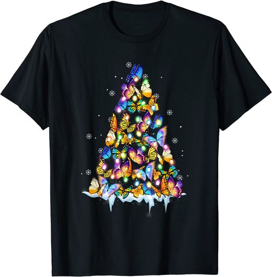 Discover Butterfly Christmas Tree Christmas Xmas Pajamas T-Shirt