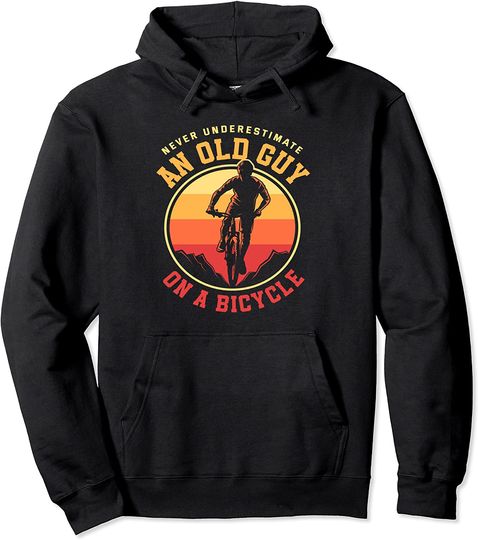 Discover Never Underestimate An Old Man On A Bicycle Pullover Hoodie