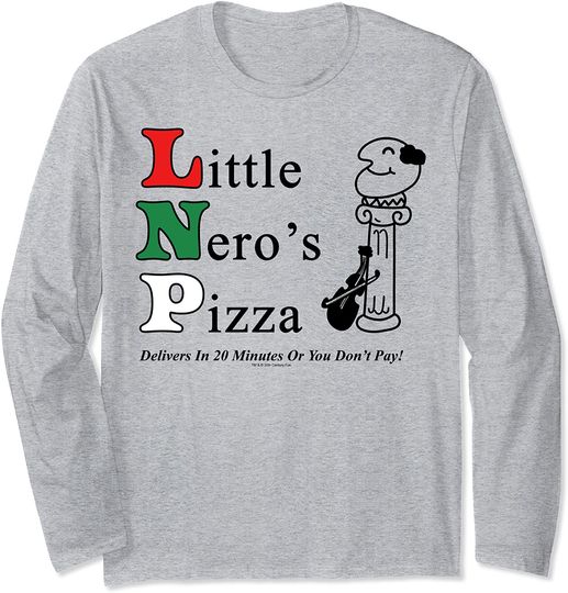 Discover Home Alone Little Nero's Pizza Logo Long Sleeve