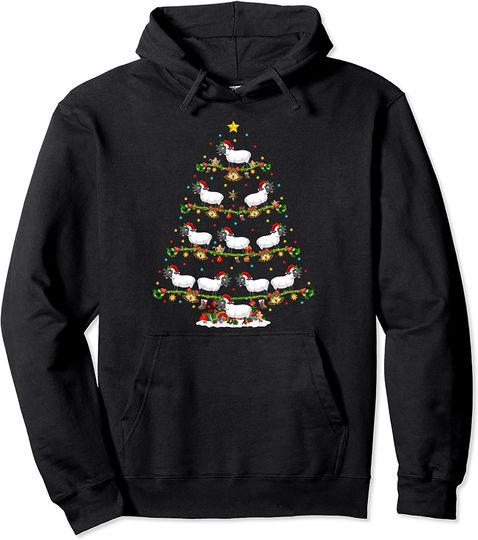 Discover Sheep Lover Xmas Lighting Santa Sheep Christmas Tree Pullover Hoodie