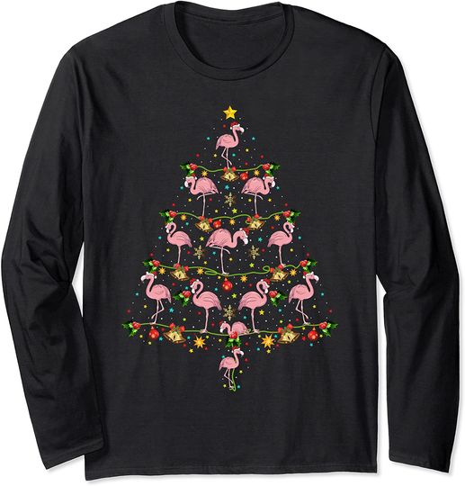 Discover Flamingo Xmas Matching Santa Flamingo Christmas Tree Long Sleeve