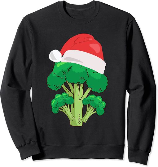 Discover Broccoli Santa Hat Christmas Apparel Vegetarians Sweatshirt