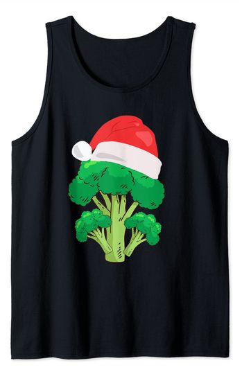 Discover Broccoli Santa Hat Christmas Apparel Vegetarians Tank Top