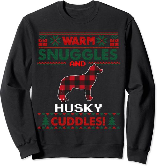 Discover Siberian Husky Christmas Pajama Ugly Christmas Sweater Sweatshirt