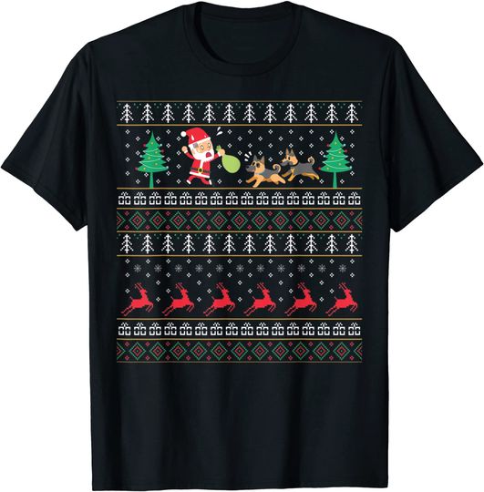 Discover Chasing Santa German Shepherds Christmas T-Shirt