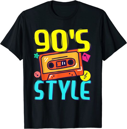 T-shirt de Estilo de Anos 90 com Cassete
