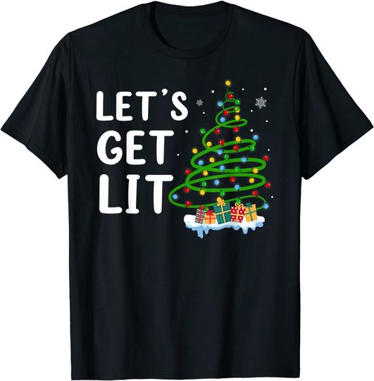 Discover Let's Get Lit Christmas Tree Xmas Light T-Shirt