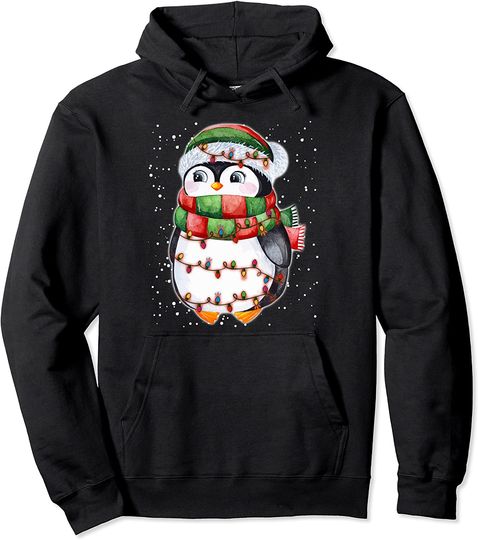 Discover Christmas Penguin Lights Hoodie