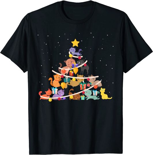 Discover Cat Christmas Tree Cats T-Shirt