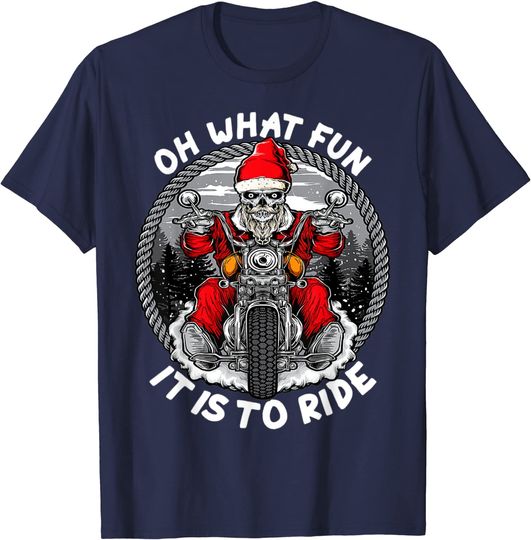 Discover Oh What Fun It Is To Ride Christmas Motorcycle Christmas T-Shirt