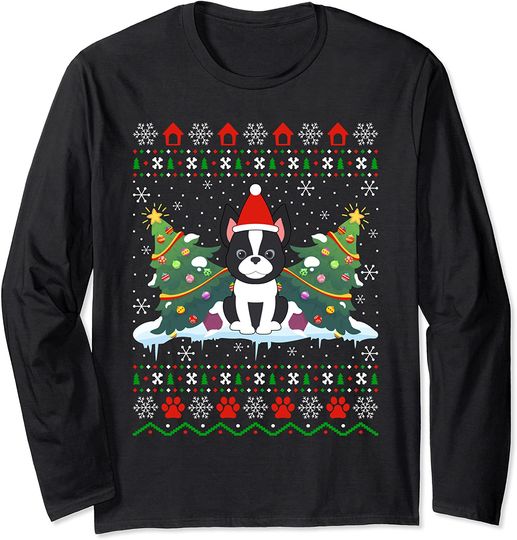 Discover Boston Terrier Christmas Long Sleeve