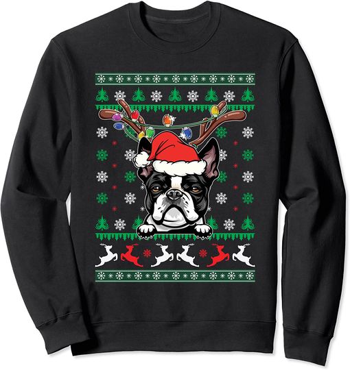 Discover Boston Terrier Christmas Sweatshirt