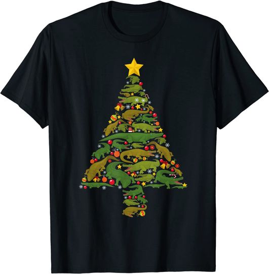 Discover Alligator Christmas Tree Crocodile Xmas T-Shirt