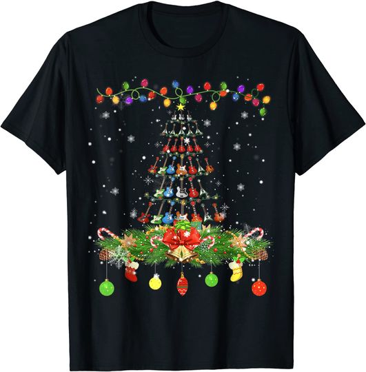 Discover Guitar Christmas Tree Musician Xmas T-Shirt