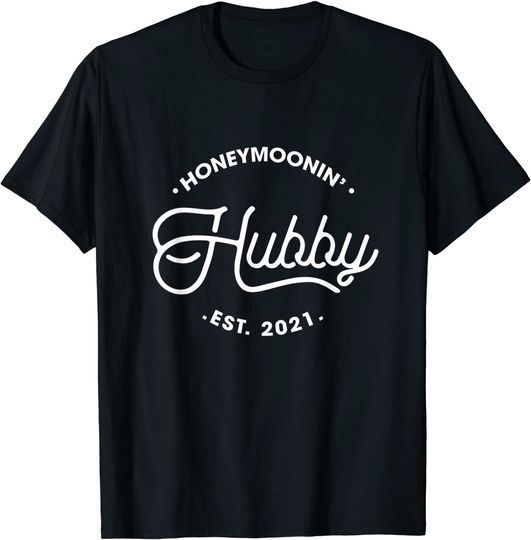 Discover Honeymoonin' Husband Est.2021 Just Married Matching Outfits T-Shirt