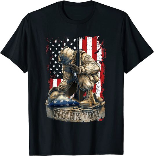 Discover Vintage US Flag Veteran Thank You Military Boot Veteran Day T-Shirt
