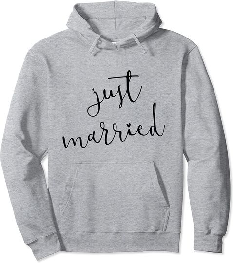 Discover Just Married For Bride And Groom Honeymoon Wedding Newlywed Pullover Hoodie