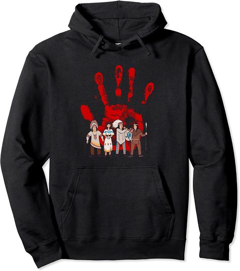 Discover Native American Indigenous Red Hand Indian Blood Themed Pullover Hoodie