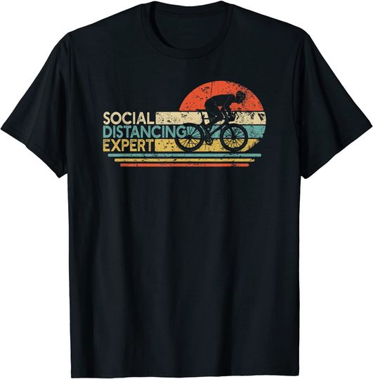 Discover Social Distancing Expert Cycling Vintage Cyclist Gift T-Shirt