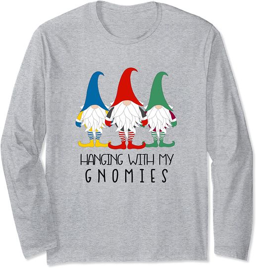 Discover Hanging With My Gnomies Nordic Santa Gnome Funny Christmas Long Sleeve T-Shirt