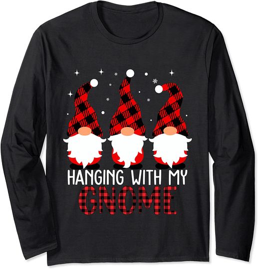 Discover Hanging With My Gnomies Funny Garden Gnome Long Sleeve T-Shirt