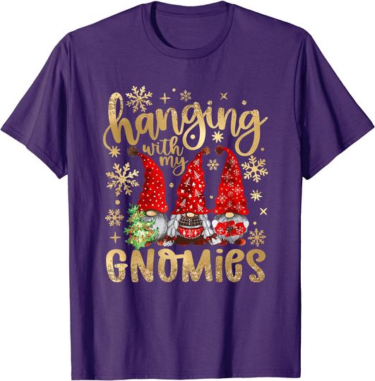 Discover Hanging With My Gnomies Santa Gnome Christmas Pajama T-Shirt