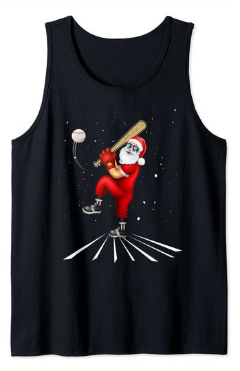 Discover Christmas Baseball Player Santa Claus Tank Top