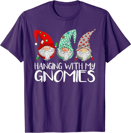 Discover Hanging With My Gnomies Christmas Garden Gnome Funny Gifts T-Shirt